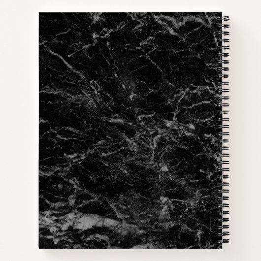 Personalisierte Lektion aus schwarzem Marmor Notizblock (Rückseite)