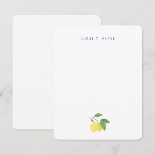 Personalisierte Lemon Flat Note Card Mitteilungskarte (Vorne/Hinten)