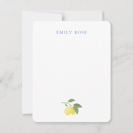 Personalisierte Lemon Flat Note Card Mitteilungskarte (Vorderseite)