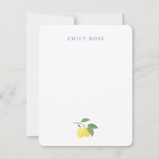 Personalisierte Lemon Flat Note Card Mitteilungskarte