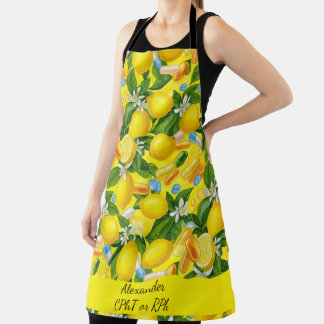 Personalisierte Lemon & Pills Pharmacy Kitchen Schürze