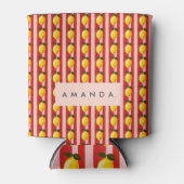 Personalisierte Lemon Stripe Muster Gelbe Zitronen Dosenkühler (Vorderseite)