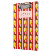 Personalisierte Lemon Stripe Muster Gelbe Zitronen Klemmbrett (Links)