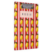 Personalisierte Lemon Stripe Muster Gelbe Zitronen Klemmbrett (Rechts)