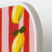 Personalisierte Lemon Stripe Muster Gelbe Zitronen Pickleball Schläger (Linke Seite)