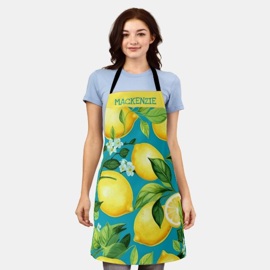 Personalisierte Lemonade Floral All-over Print-Sch Schürze (Getragen)
