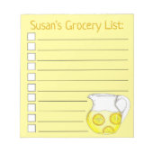 Personalisierte Lemonade Pitcher Liste Notizblock (Vorderseite)