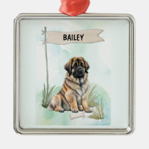 Personalisierte Leonberger Wasserfarben-Hunde-Deko