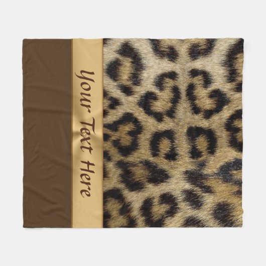 PERSONALISIERTE Leopard-Druck-Geschenke für sie Fleecedecke (Vorderseite (Horizontal))