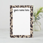 Personalisierte Leopard-Drucknotects Dankeskarte (Stehend Vorderseite)