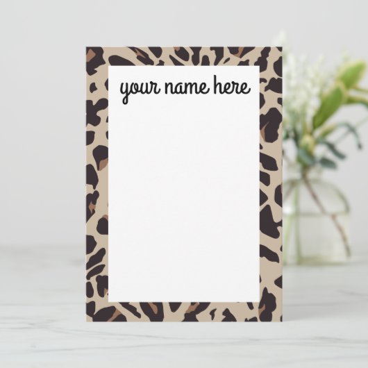 Personalisierte Leopard-Drucknotects Dankeskarte (Stehend Vorderseite)