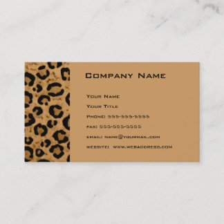 Personalisierte Leopard-Geschäfts-Karten Visitenkarte