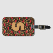 Personalisierte Leopard-Kirschen Gepäckanhänger (Vorderseite (Horizontal))