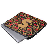 Personalisierte Leopard-Kirschen Laptopschutzhülle (Vorne Knopf)