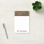 Personalisierte Leopard-Lehrer-Post-it-Notiz-Gesch Post-it Klebezettel (Büro)
