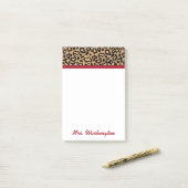 Personalisierte Leopard-Lehrer-Post-it-Notiz-Gesch Post-it Klebezettel (Auf Schreibtisch)
