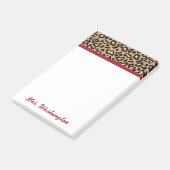 Personalisierte Leopard-Lehrer-Post-it-Notiz-Gesch Post-it Klebezettel (angewinkelt)