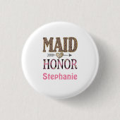 Personalisierte Leopard Print Trauzeugin Geschenk Button (Vorderseite)