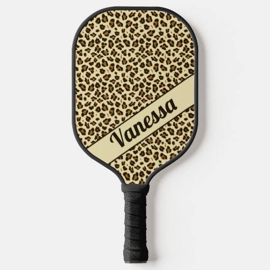 Personalisierte Leopard-Printwerbung - Girls-Pickl Pickleball Schläger (Vorderseite)