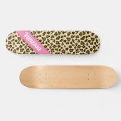 Personalisierte Leopard-Printwerbung - Mädchen Skateboard (Horizontal)