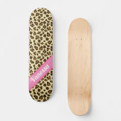 Personalisierte Leopard-Printwerbung - Mädchen Skateboard (Vorderseite)