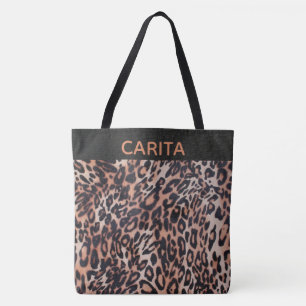 Personalisierte Leopard-Skin-Textur-Totbeutel Tasche
