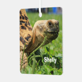 Personalisierte Leopard-Tortoise im Gras Ornament Aus Metall (Vorderseite links)