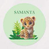 Personalisierte Leopard-Wasserfest-Etiketten Etiketten (Design 1)