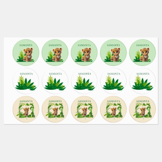 Personalisierte Leopard-Wasserfest-Etiketten Etiketten (Blatt)