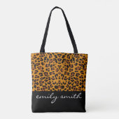 Personalisierte Leopardenmuster-Tasche Tasche (Rückseite)