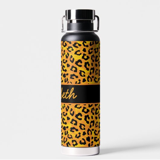 Personalisierte Leopardrucke Trinkflasche (Rückseite)