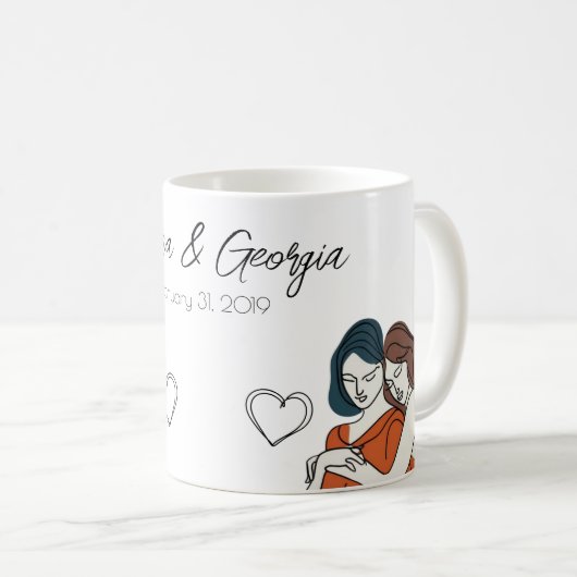 Personalisierte Lesbian-Matching Kaffeetasse (VorderseiteRechts)