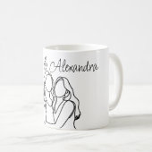 Personalisierte lesbische Couple Line Art Kaffeetasse (VorderseiteRechts)