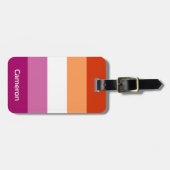 Personalisierte lesbische Flagge Gepäckanhänger (Vorderseite horizontal)