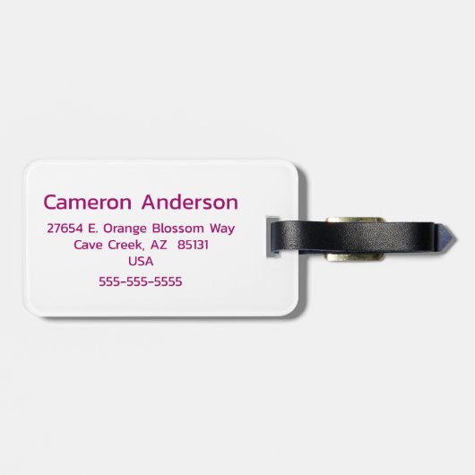 Personalisierte lesbische Flagge Gepäckanhänger (Rückseite horizontal)