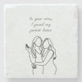 Personalisierte Lesbische Paarung Steinuntersetzer (Vorderseite)