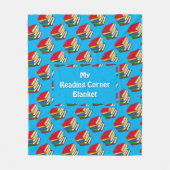 Personalisierte LESERKORNERBÜCHER Cyan Fleecedecke (Vorderseite)