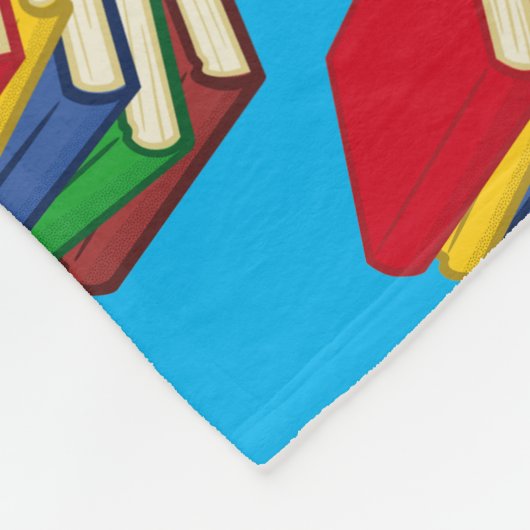 Personalisierte LESERKORNERBÜCHER Cyan Fleecedecke (Ecke)