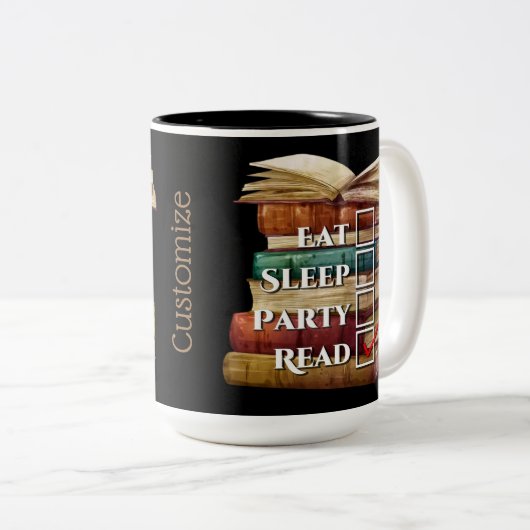 Personalisierte Lesung Zweifarbige Tasse (VorderseiteRechts)