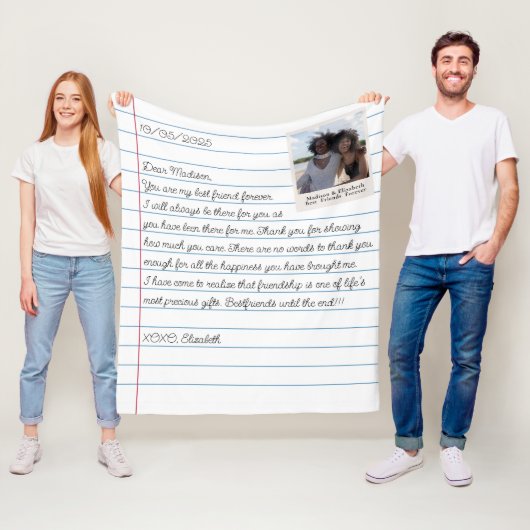 Personalisierte Letter-Message-Datei für die beste Fleecedecke (Beispiel)