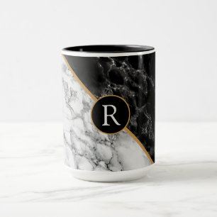 Personalisierte Letter-Tasse - Marmorsteindesign Tasse
