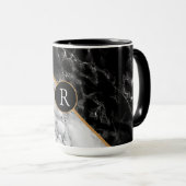 Personalisierte Letter-Tasse - Marmorsteindesign Tasse (VorderseiteRechts)