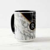 Personalisierte Letter-Tasse - Marmorsteindesign Tasse (Vorderseite Links)
