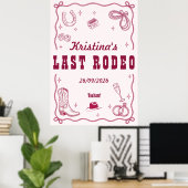 Personalisierte Letzte Rodeo Western Junggesellinn Poster (Heimbüro)