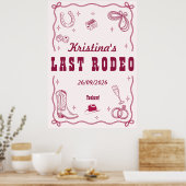 Personalisierte Letzte Rodeo Western Junggesellinn Poster (Küche)