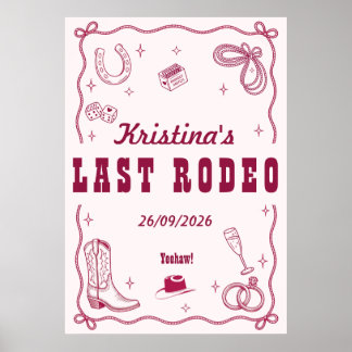 Personalisierte Letzte Rodeo Western Junggesellinn Poster
