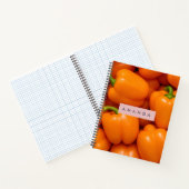 Personalisierte leuchtend frische orange Paprika Notizblock (Innenseite)