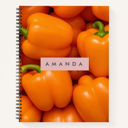 Personalisierte leuchtend frische orange Paprika Notizblock (Vorderseite)