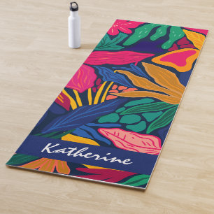 Personalisierte, leuchtend tropische, farbenfrohe yogamatte