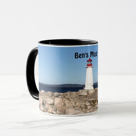 Personalisierte Leuchtturm-Tasse Tasse (Vorderseite Links)